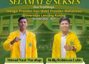 Ahmad Nasir Harahap dan Willy Robinson Lubis terpilih secara sah sebagai presiden dan wakil presiden mahasiswa universitas lancang kuning